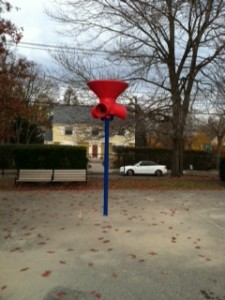 Funnel Ball playground equipment game like basketball Newton ILoveNewton Peirce Elementary School