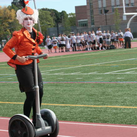 Tiger Hunger Games, NNHS Hunger Games, Jennifer Price, Newton North High School Principal as Effie Trinket