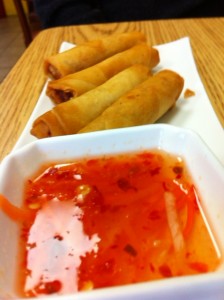 fried spring rolls, pho and spice