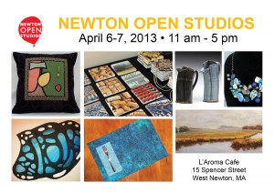 Newton Open Studios, Newton MA, art showings, L'Aroma Cafe