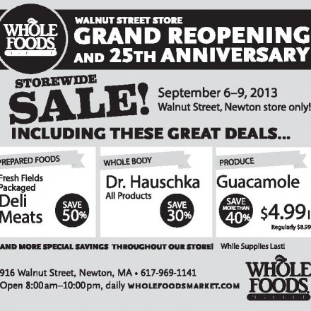 Whole Foods Newton Specials