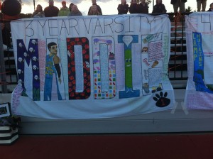 NNHS Girls Soccer Honor Seniors with special sheets