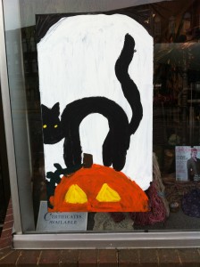 Newton MA Halloween Window Painting Contest