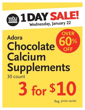 Whole Foods Newton sale Adora Chocolate calcium supplements