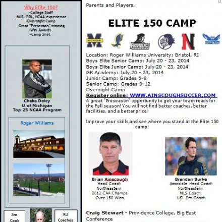 Elite 150 Boys Soccer Sleepaway