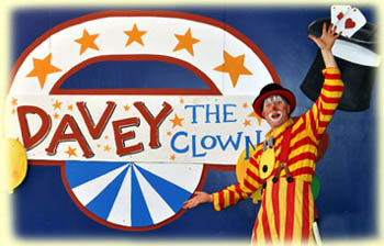 Davey the Clown performing free in Newton Centre