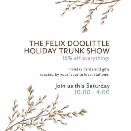 Felix Doolittle Holiday Trunk Show at L'Aroma Cafe