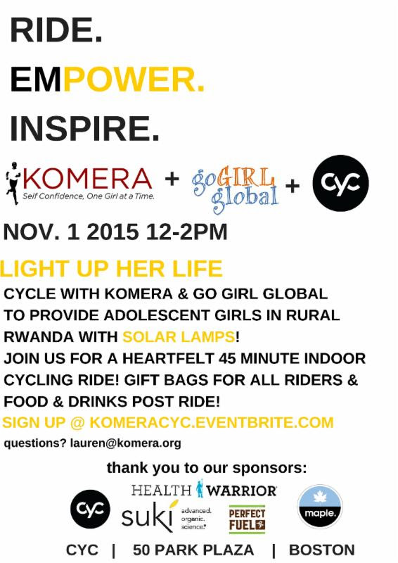 Upcoming Boston Charity Fitness Class = Solar Light for a Girl
