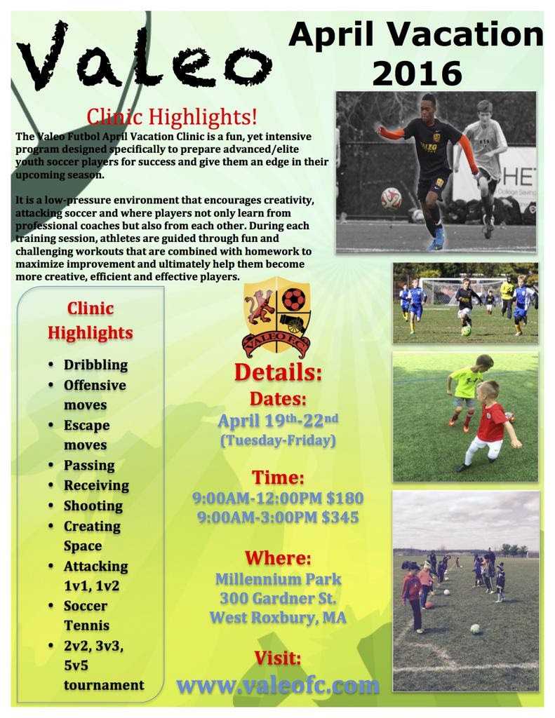 Valeo April Vacation Soccer Clinic