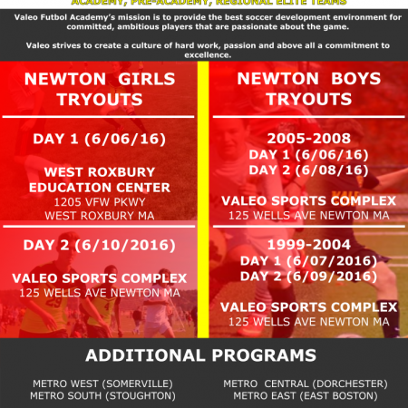 Valeo Soccer Tryouts