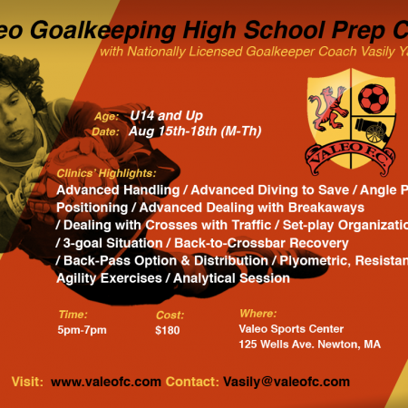 Valeo Futbol Goalkeeping High School/College Prep Clinic