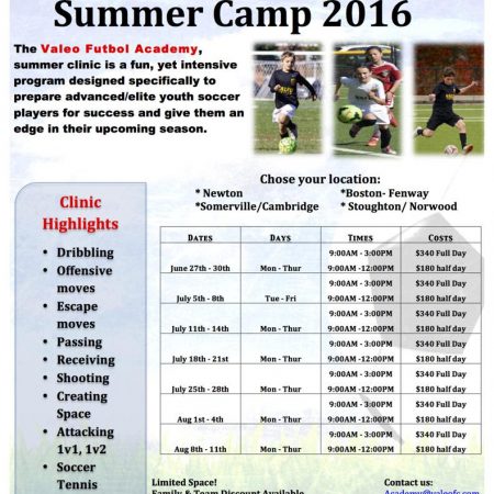 Valeo FC Summer Camp 2016 - Register Now!