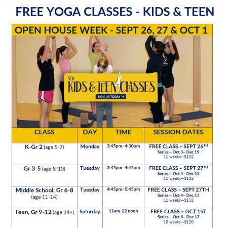 Kids and Teen Yoga OPEN HOUSE at Artemis Yoga