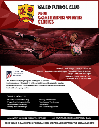 Free Winter Goalkeepers' Clinics at Valeo FC