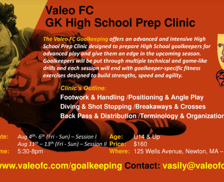 Elite GK High School Prep Clinic - Valeo Futbol Academy