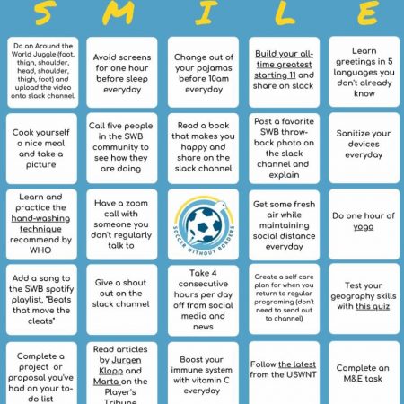 SMILE Bingo Challenge from Soccer Without Borders
